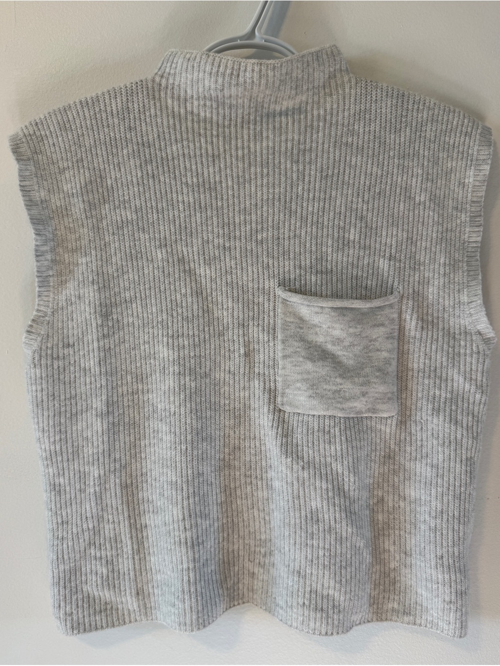 NWT George Heather Grey Mock Neck Ribbed Knit Sweater Vest-Small